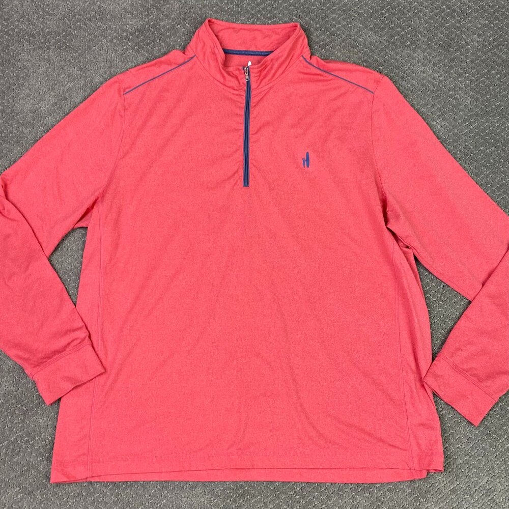 Johnnie-O 1/4 Zip Pullover Men's XL Coral Red Lammie Prep Performance golf